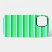 かわいいアクアグリーンのストライプ iPhoneケース (裏面横)