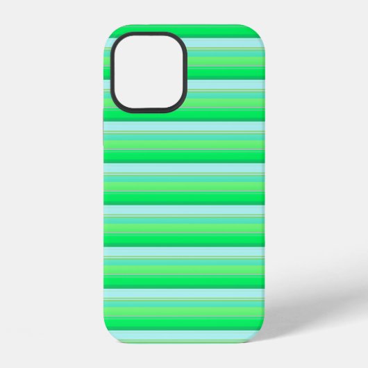 かわいいアクアグリーンのストライプ iPhoneケース (裏面)