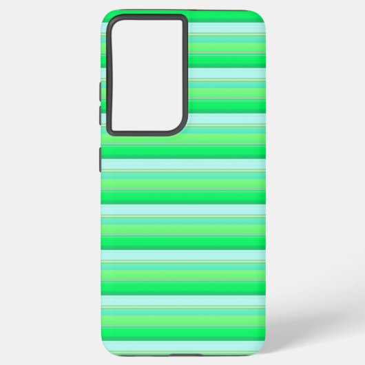 かわいいアクアグリーンのストライプ SAMSUNG GALAXYケース (裏面)