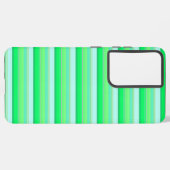 かわいいアクアグリーンのストライプ SAMSUNG GALAXYケース (裏面横)
