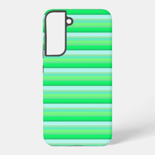 かわいいアクアグリーンのストライプ SAMSUNG GALAXYケース (裏面)