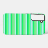 かわいいアクアグリーンのストライプ SAMSUNG GALAXYケース (裏面横)