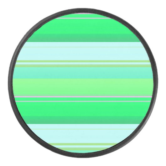 かわいいアクアグリーンストライプ アイスホッケーパック (正面)