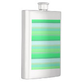 かわいいアクアグリーンストライプ フラスク (右)