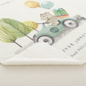 かわいいアクアグリーンテディバルーンギフトパーティー車 シェルパブランケット (3/4)