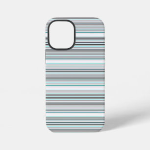 かわいいアクアグレー ストライプ iPhone 12 MINIケース