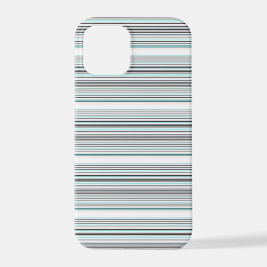 かわいいアクアグレー ストライプ iPhoneケース (裏面)
