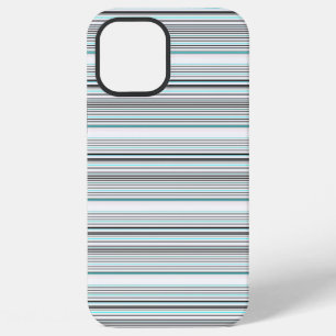 かわいいアクアグレー ストライプ iPhone 12 PRO MAXケース