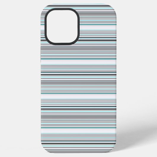 かわいいアクアグレー ストライプ iPhoneケース (裏面)