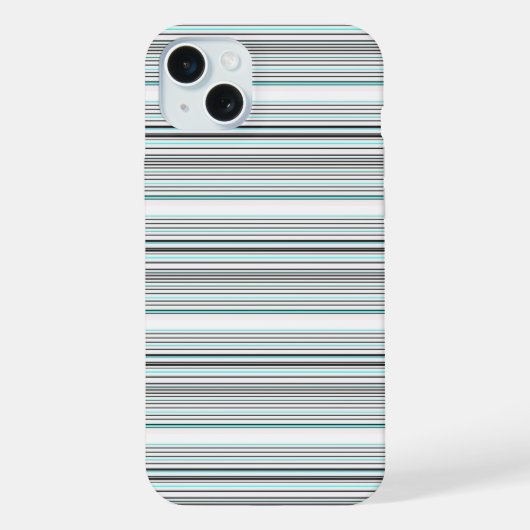 かわいいアクアグレー ストライプ iPhoneケース (裏面)
