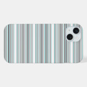 かわいいアクアグレー ストライプ iPhoneケース (裏面横)