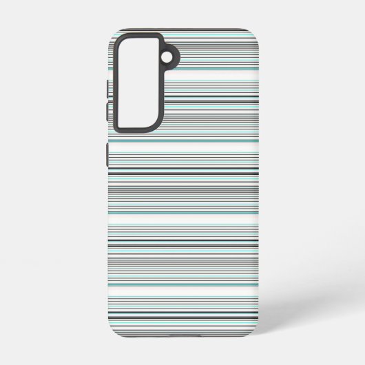 かわいいアクアグレー ストライプ SAMSUNG GALAXYケース (裏面)