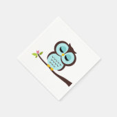 かわいいアクアフクロウ スタンダードカクテルナプキン (角)