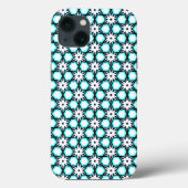 かわいいアクアブルーと白の花の柄 Case-Mate iPhoneケース (裏面)