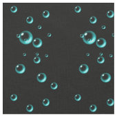 かわいいアクアブルーの泡を黒に ファブリック (クローズアップ)