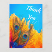 かわいいアクアブルーエレガントピーコックフィー ポストカード (正面)