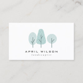 かわいいアクアブルーティール（緑がかった色）ツリートリオ造園サービス 名刺
