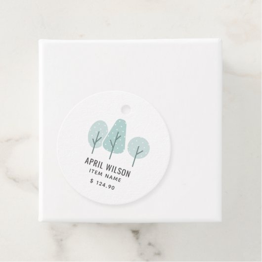 かわいいアクアブルーティール（緑がかった色）ツリートリオ造園価格 フェイバータグ (インサイチュ)