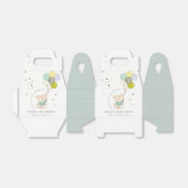 かわいいアクアブルーベアーバルーンエイジ誕生日 フェイバーボックス (折り畳みなし)