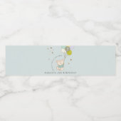 かわいいアクアブルーベアーバルーンエイジ誕生日 ペットボトルラベル (シングルラベル)