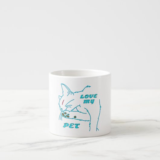 かわいいアクアペット猫が大好き エスプレッソカップ (正面)