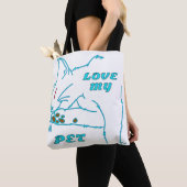 かわいいアクアペット猫が大好き トートバッグ (クローズアップ)