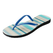 かわいいアクアホワイトストライプ ビーチサンダル (アングル)