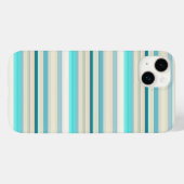 かわいいアクアホワイトストライプ Case-Mate iPhoneケース (裏面 (横))