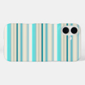 かわいいアクアホワイトストライプ Case-Mate iPhoneケース (裏面 (横))