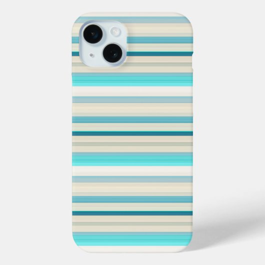 かわいいアクアホワイトストライプ Case-Mate iPhoneケース (裏面)
