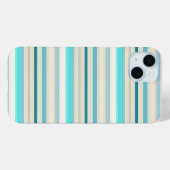 かわいいアクアホワイトストライプ Case-Mate iPhoneケース (裏面 (横))