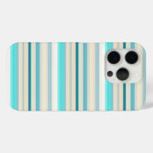 かわいいアクアホワイトストライプ Case-Mate iPhoneケース (裏面 (横))
