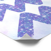 かわいいアクアリアスパーソナライズされたパープル誕生日パーティー ポスター (角)