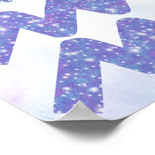 かわいいアクアリアスパーソナライズされたパープル誕生日パーティー ポスター (角)