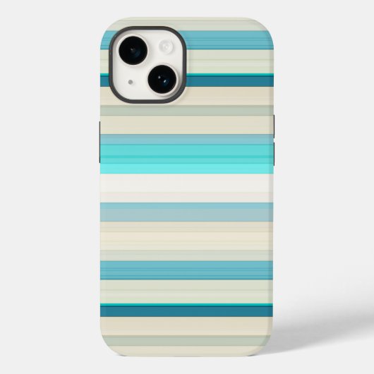 かわいいアクア＋ホワイトストライプ Case-Mate iPhoneケース (裏面)