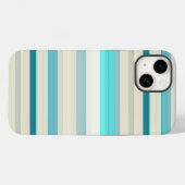 かわいいアクア＋ホワイトストライプ Case-Mate iPhoneケース (裏面 (横))