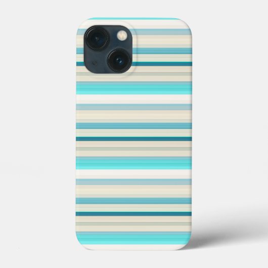 かわいいアクア 白 ストライプ Case-Mate iPhoneケース (裏面)