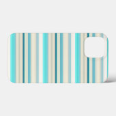 かわいいアクア 白 ストライプ Case-Mate iPhoneケース (裏面 (横))