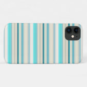 かわいいアクア 白 ストライプ Case-Mate iPhoneケース (裏面(横))