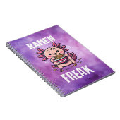 かわいいアクサロ食べ物トルのラーメン(白文字) ノートブック (右側)