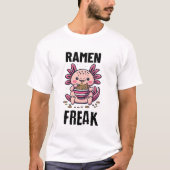 かわいいアクサロ食べ物トルのラーメン Tシャツ (正面)