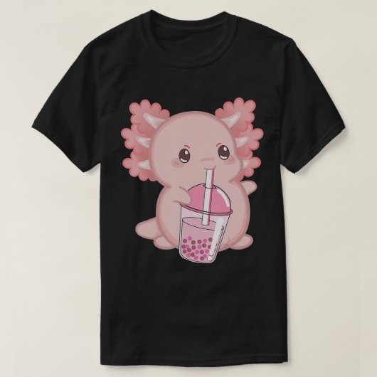 かわいいアクソロテ日本のルストロベリーミルクアニメピンクK Tシャツ (デザイン正面)