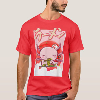 かわいいアクソロテ食べルのラーメン麺アクソロテル恋人 Tシャツ