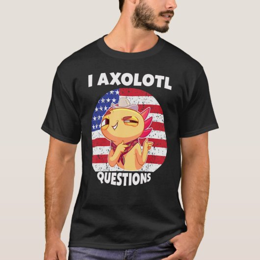 かわいいアクソロトルちゃんの質問 Tシャツ (正面)
