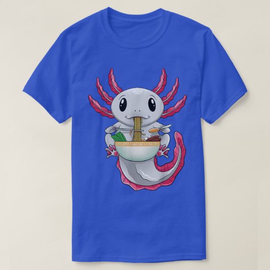 かわいいアクソロトルオタク日本のアニメラーメン Tシャツ (デザイン正面)