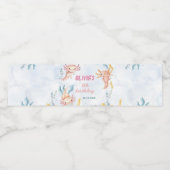 かわいいアクソロトルガール誕生日ウォーターボトルラベル ペットボトルラベル (シングルラベル)