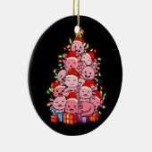 かわいいアクソロトルクリスマスツリーアクソロトルパジャマハットX セラミックオーナメント (右)