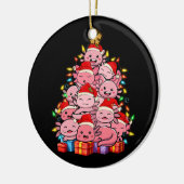 かわいいアクソロトルクリスマスツリーアクソロトルパジャマハットX セラミックオーナメント (左)
