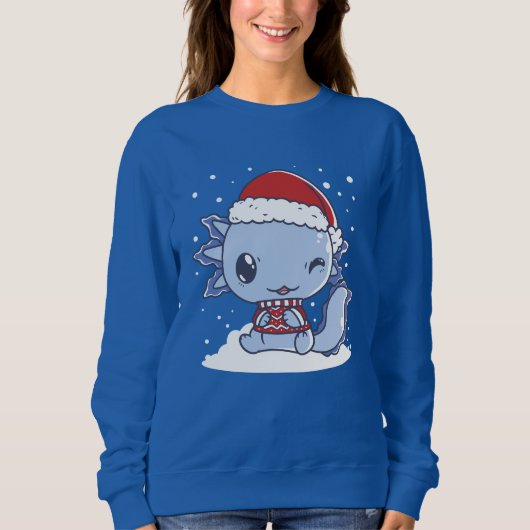 かわいいアクソロトルクリスマス スウェットシャツ (正面)