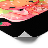 かわいいアクソロトルストロベリーミルクシェイク日本のアニメーション ポスター (角)